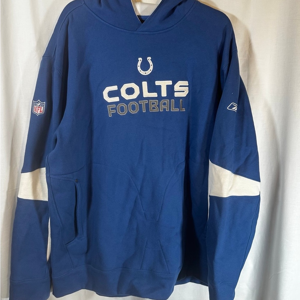 Indianapolis Colts football Sweatshirt Men's XL Hoodie Heavy Jacket Lined NFL